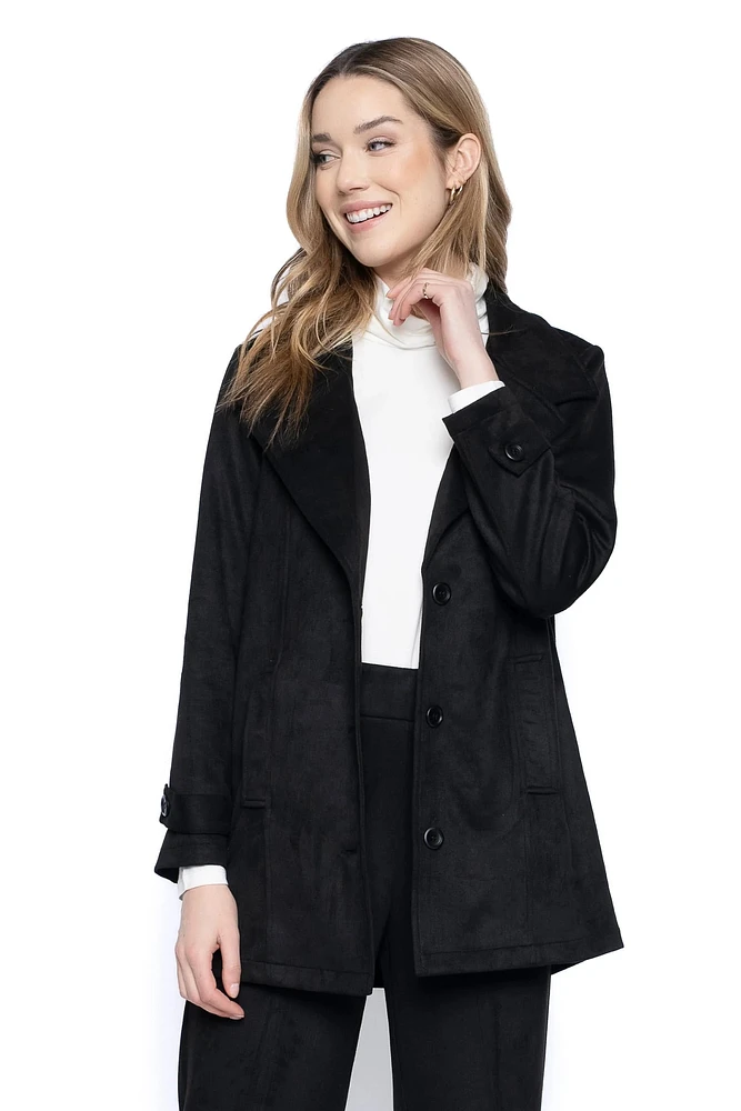 Black Button Front Jacket BZ424