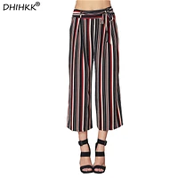 RED BLACK WHITE STRIPS WIDELEG PANT PRINT-3