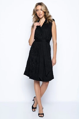 Black Sleeveless Shirt Dress