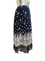 NAVY PRINTED SKIRT PRINT 215