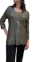 Gold-black Polka Dot Shiny Top 5011L