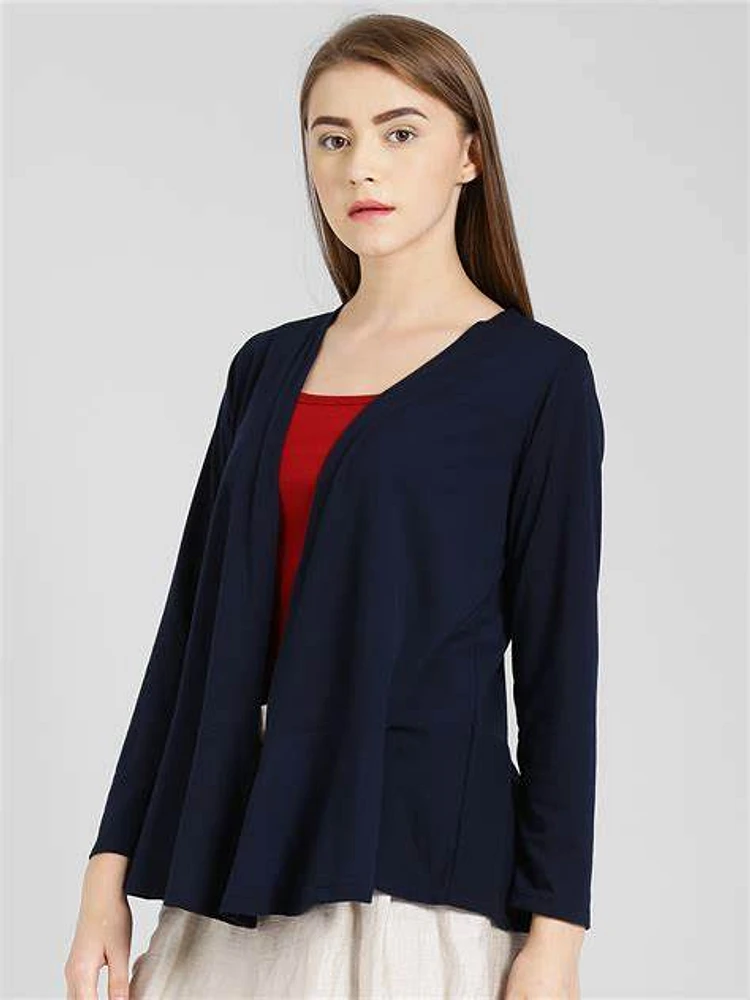 NAVY CARDIGAN WITH SLEVEES A373