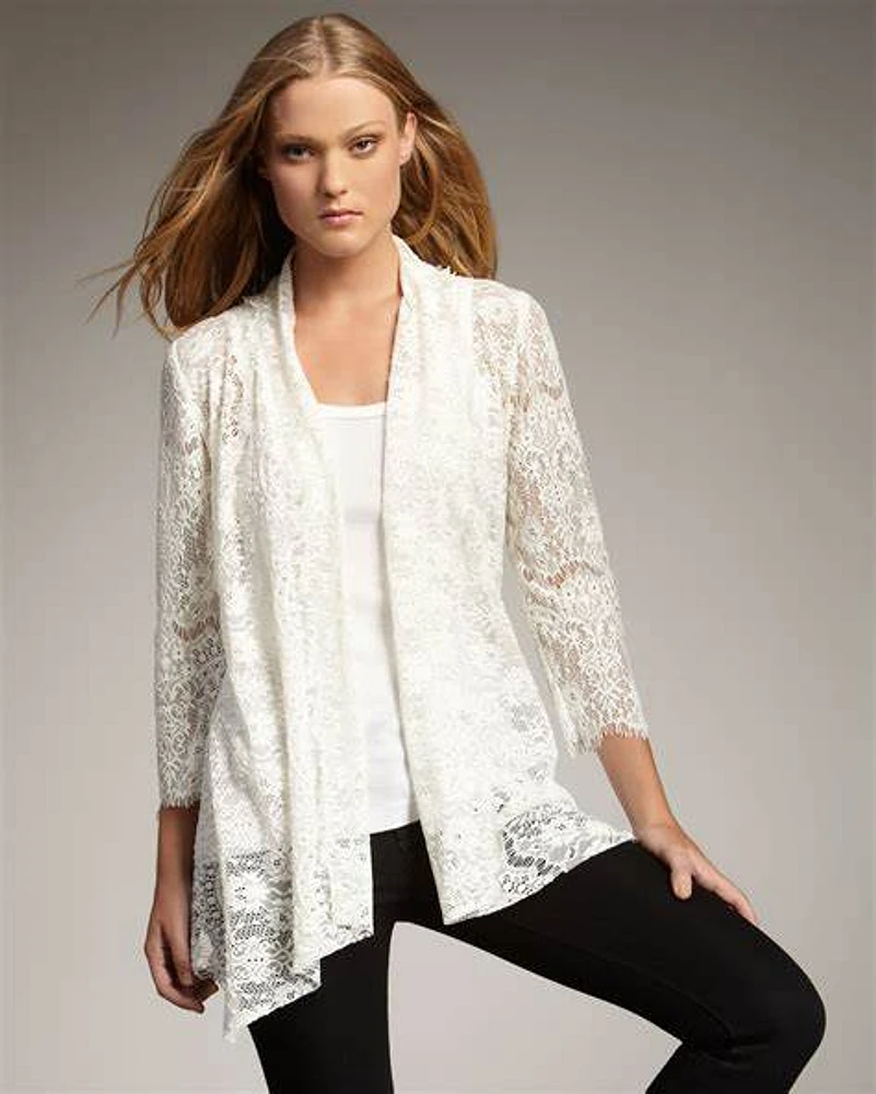 White Lacy Regular Length Cardigan NL-83249