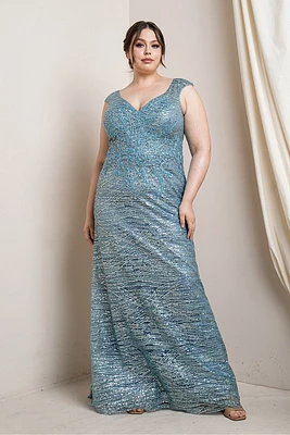 Light blue glittered embellished  dress 117118