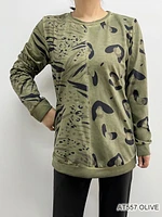 OLIVE BLACK ANIMAL PATTEREN AT557