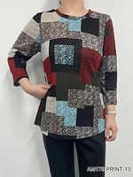 Color Pop 3/4 Sleeves Top AM179 (PRINT 13)