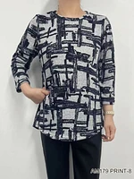 Custom Print 3/4 Sleeves Top AM179 (PRINT 8)