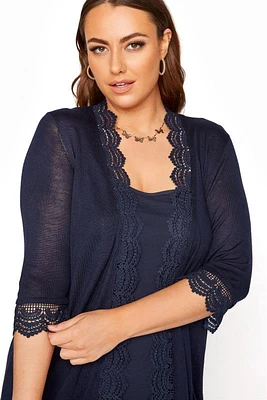 Navy Sheer Cover Up with Attached Cami  S13