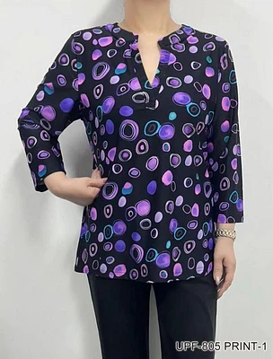 Black/Neon Multi Printed Top UPF-805 PRINT 1