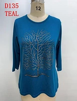 Teal Gold Detail Top D135