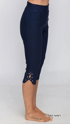 NAVY STRACY CAPRI WITH POCKETS