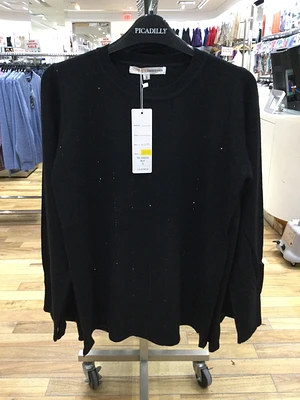 Black Sweater with Rhinestone Detailing TD