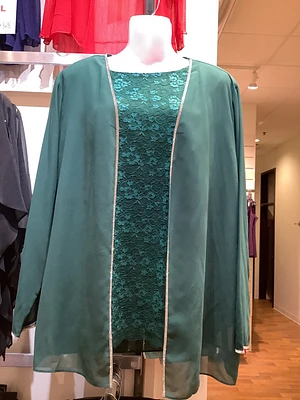 Emerald Fancy Top with Detachable Cardigan