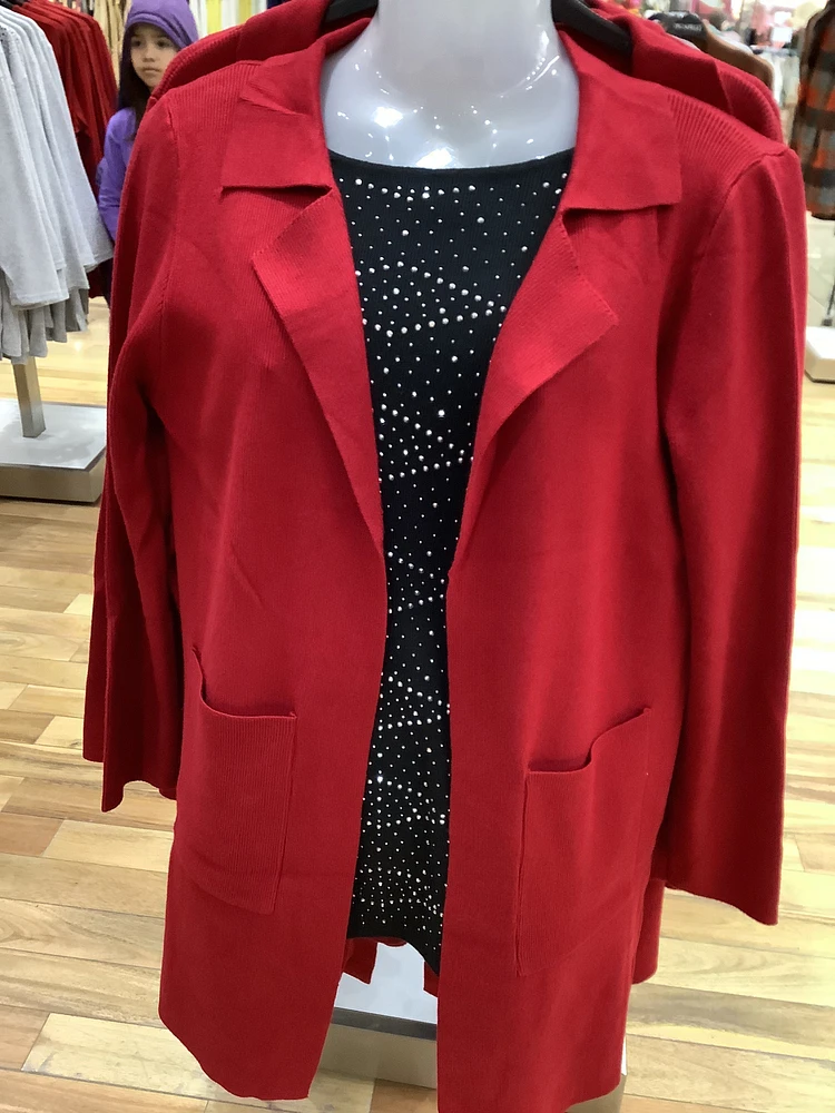 Collared Cardigan with Front Pockets