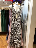 Grey-Black Animal Printed Long Dress