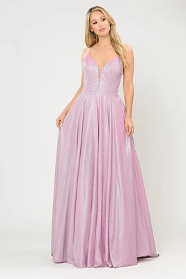 ROSE SHIMMER BLENDED LONG GOWN 2358