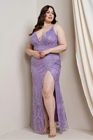 Lavender light purple glittered iconic dress PM21502