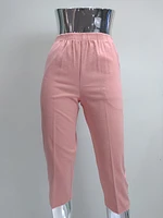 Peach Cotton Capris With Pockets