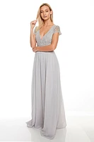 GREY CHIFFON DESIGNER DRESS