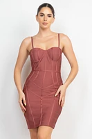 Mauve Spaghetti Strap Padded Dress