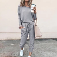 Loose Solid Color Long-sleeved Casual Suit