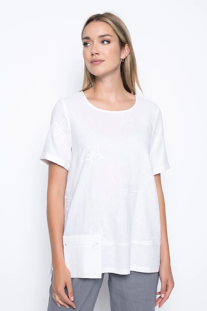 Short Sleeve Top With Zip Pocket