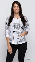 White and Black two pocket trendy style top