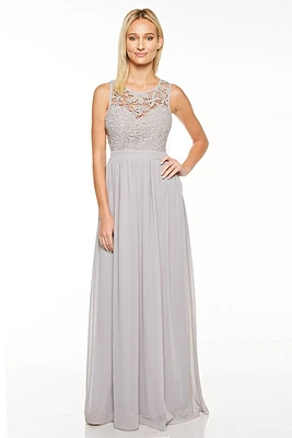 GREY DESIGNER  CHIFFON DRESS