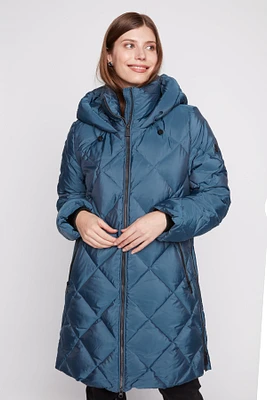 Diamond pattern down jacket