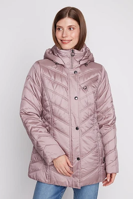 V pattern quilt polyfill jacket