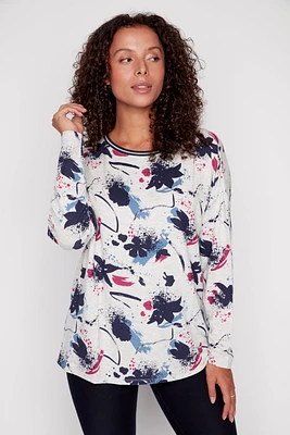 Floral french terry top