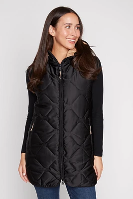 Quilted reversible hooded vest