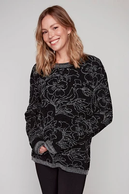 Floral jacquard sweater