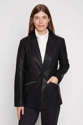 Pleather blazer