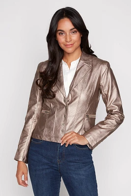 Pleather short blazer