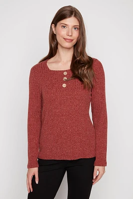 Square neck solid rib top