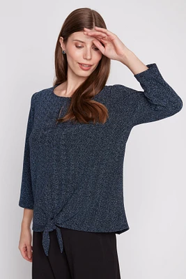 Glitter knot front top