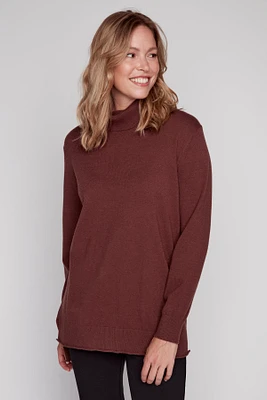 Mock neck cashmere blend sweater