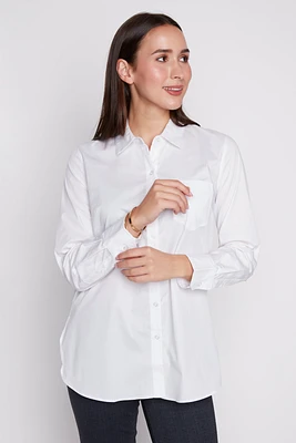 Cotton blend basic blouse