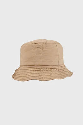 Diamond stitch nylon bucket hat