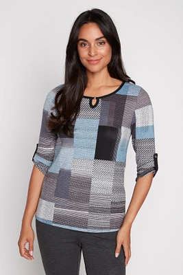 Patchwork keyhole top