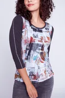 Abstract design knit top