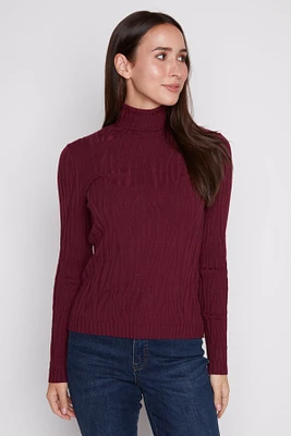 Textured knit turtleneck