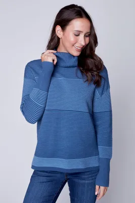 Two tone cotton sweater