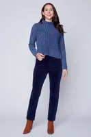 Two tone cotton ottoman design sweater