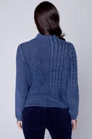 Two tone cotton ottoman design sweater