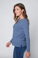 Solid tunic sweater