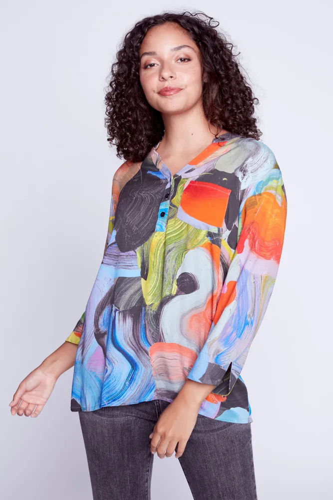 Abstract print blouse