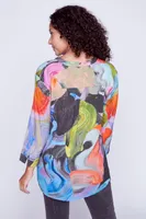 Abstract print blouse