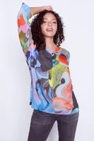 Abstract print blouse